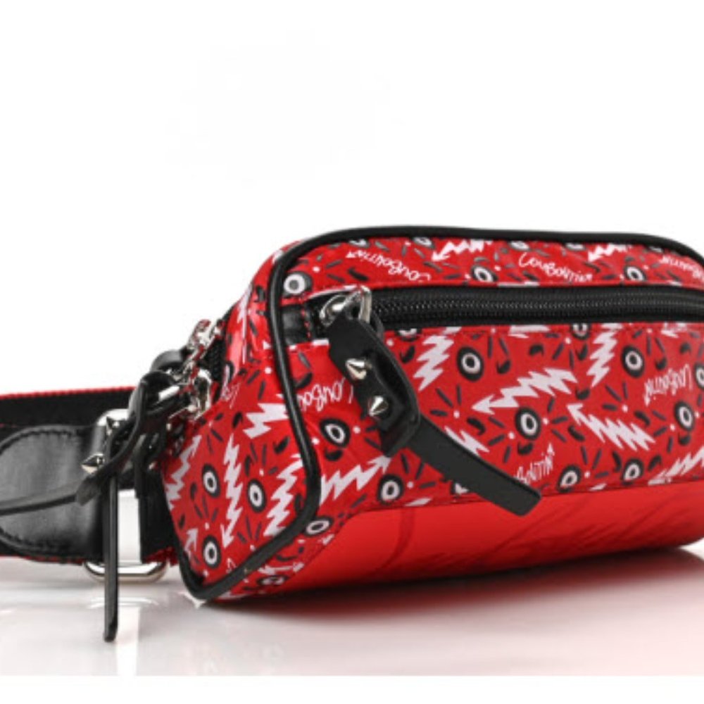 NWT Christian Louboutin Blaster Crossbody/Beltbag DouDoune Evil Eye Red & Black
